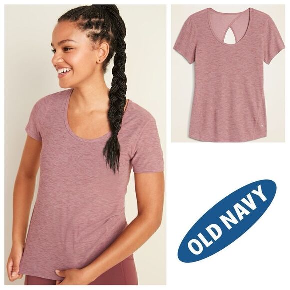 NWT Old Navy Breathe ON Keyhole-Back Performance Tee Sz M Tall - Picture 1 of 6